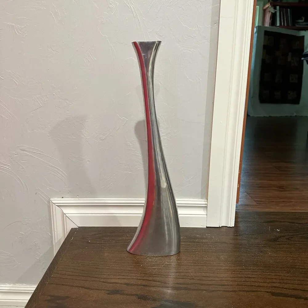 Extra Tall Pewter Bud Vase 19 inch by Armel Interprise